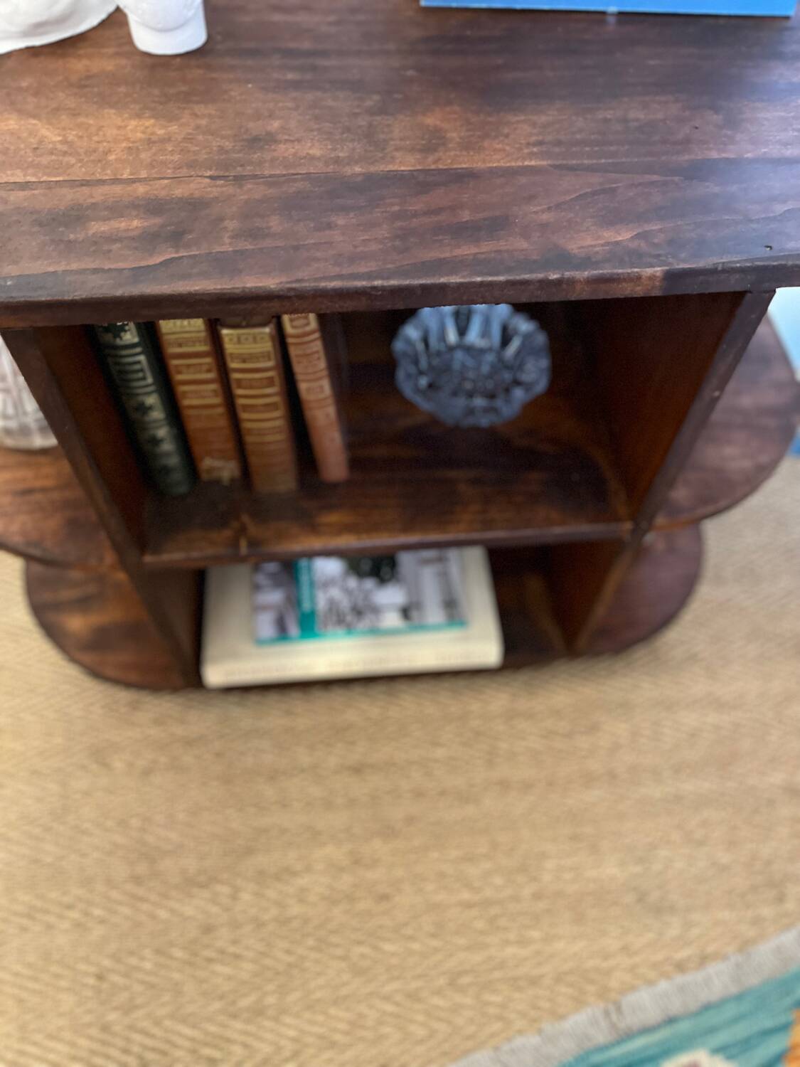 TV cabinet in a row with art deco wooden shelf