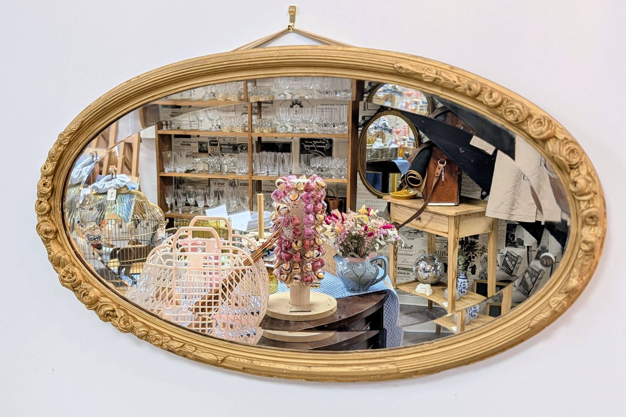 Baroque oval mirror
