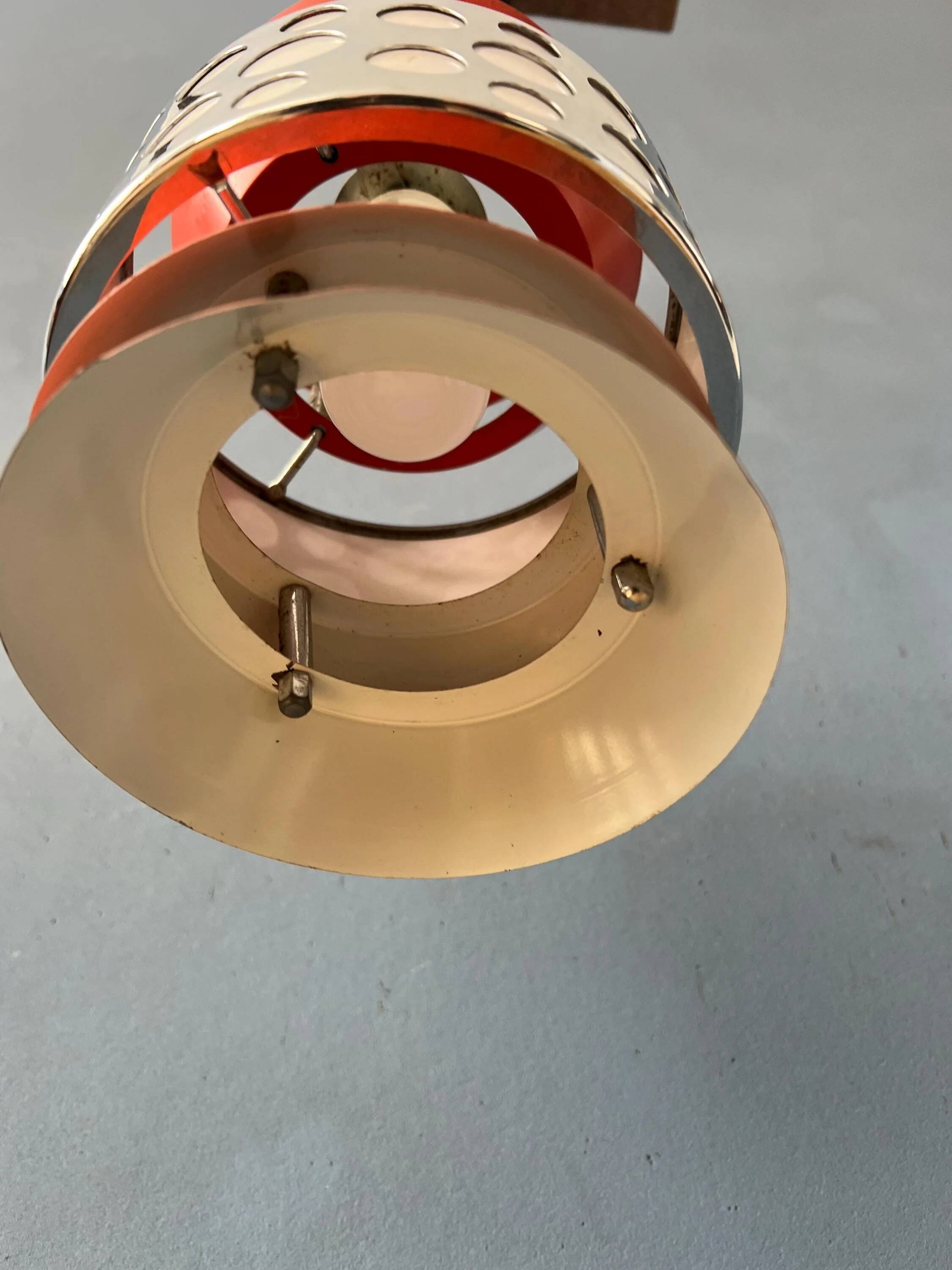 Vintage orange suspension lamp in the Massive Belgium style, Space Age.