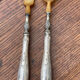 Salad cutlery in silver filled and horn early twentieth century