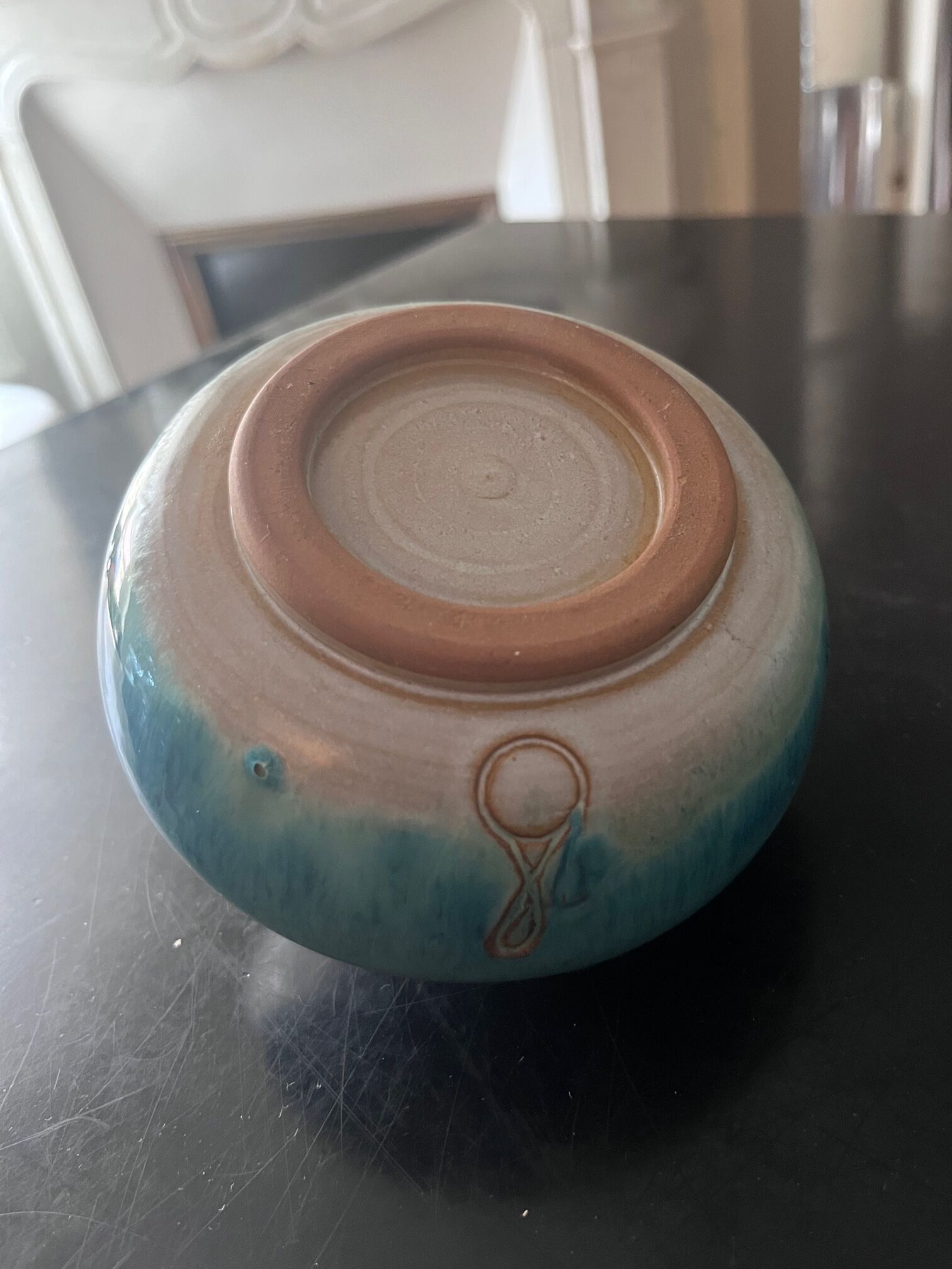 Two blue ceramic vases