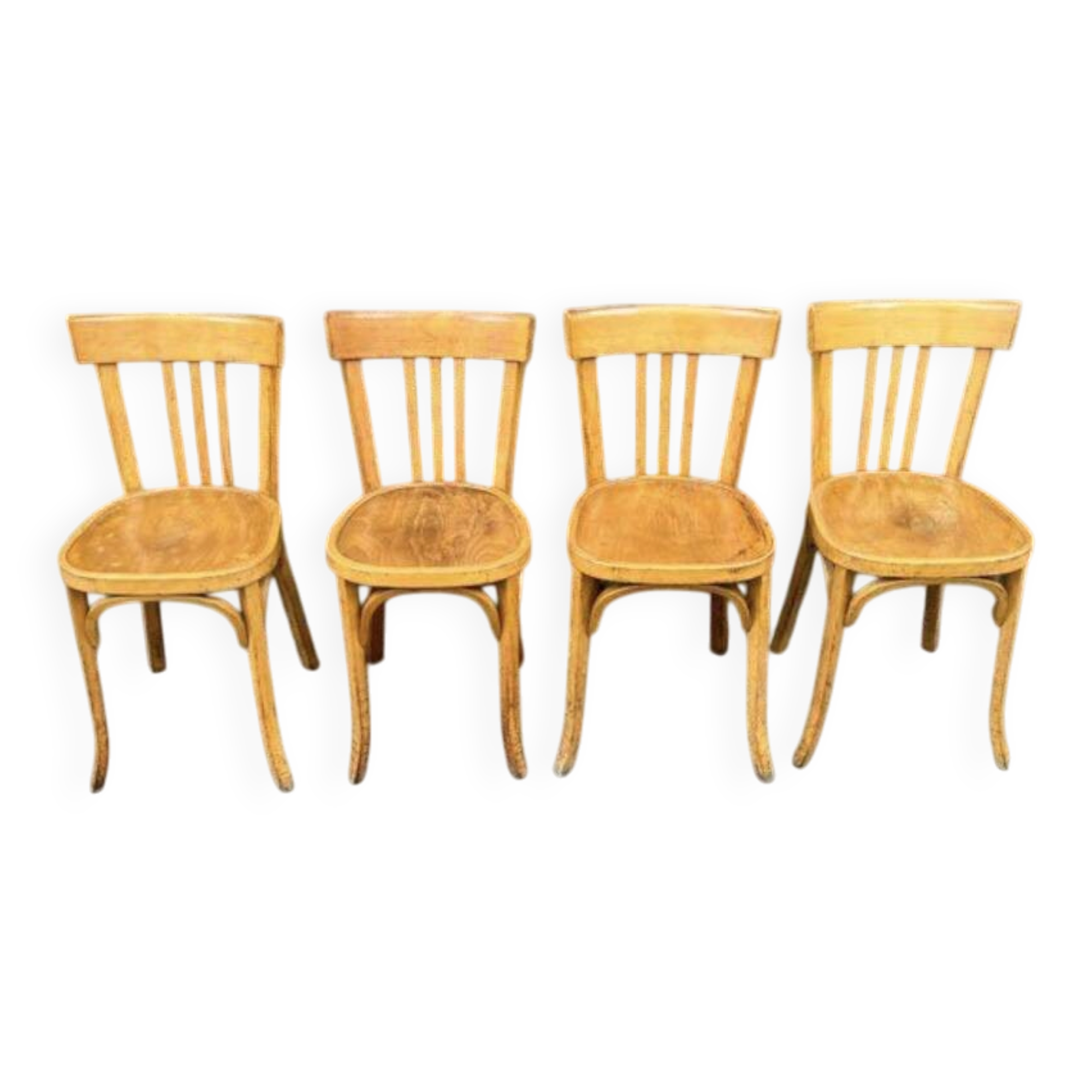 (Lot) 4 bistro chairs Baumann (light oak)