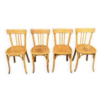 (Lot) 4 bistro chairs Baumann (light oak)