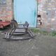 Vintage wooden rocking horse in painted brown — 1950s, Czech Republic