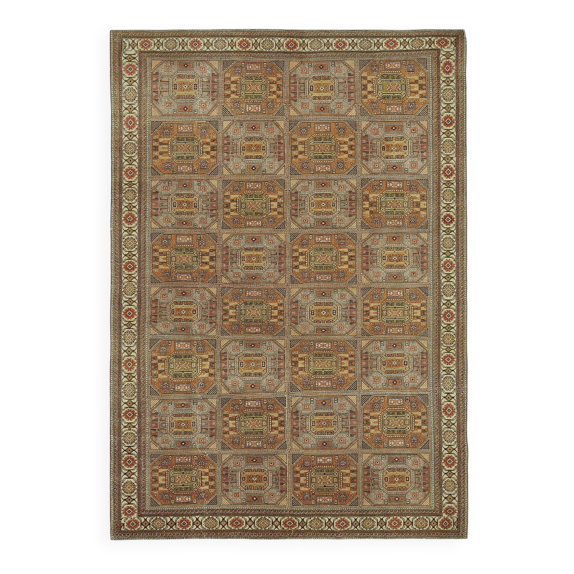 Turkish Wool Vintage Kayseri Rug 197 cm x 282 cm