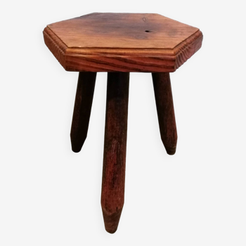 Tabouret tripode en bois