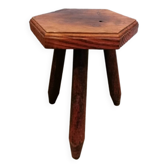 Tabouret tripode en bois