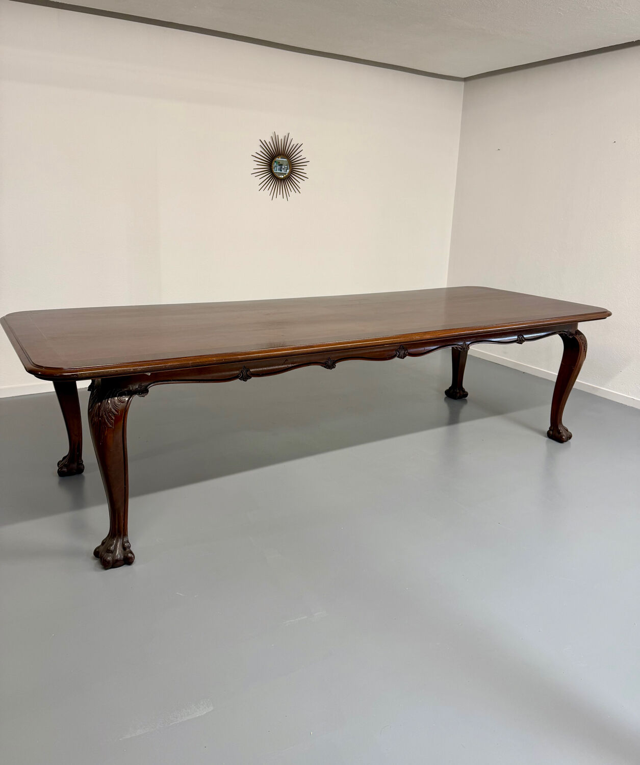 Large Chippendale dining table 300 cm claw foot an60