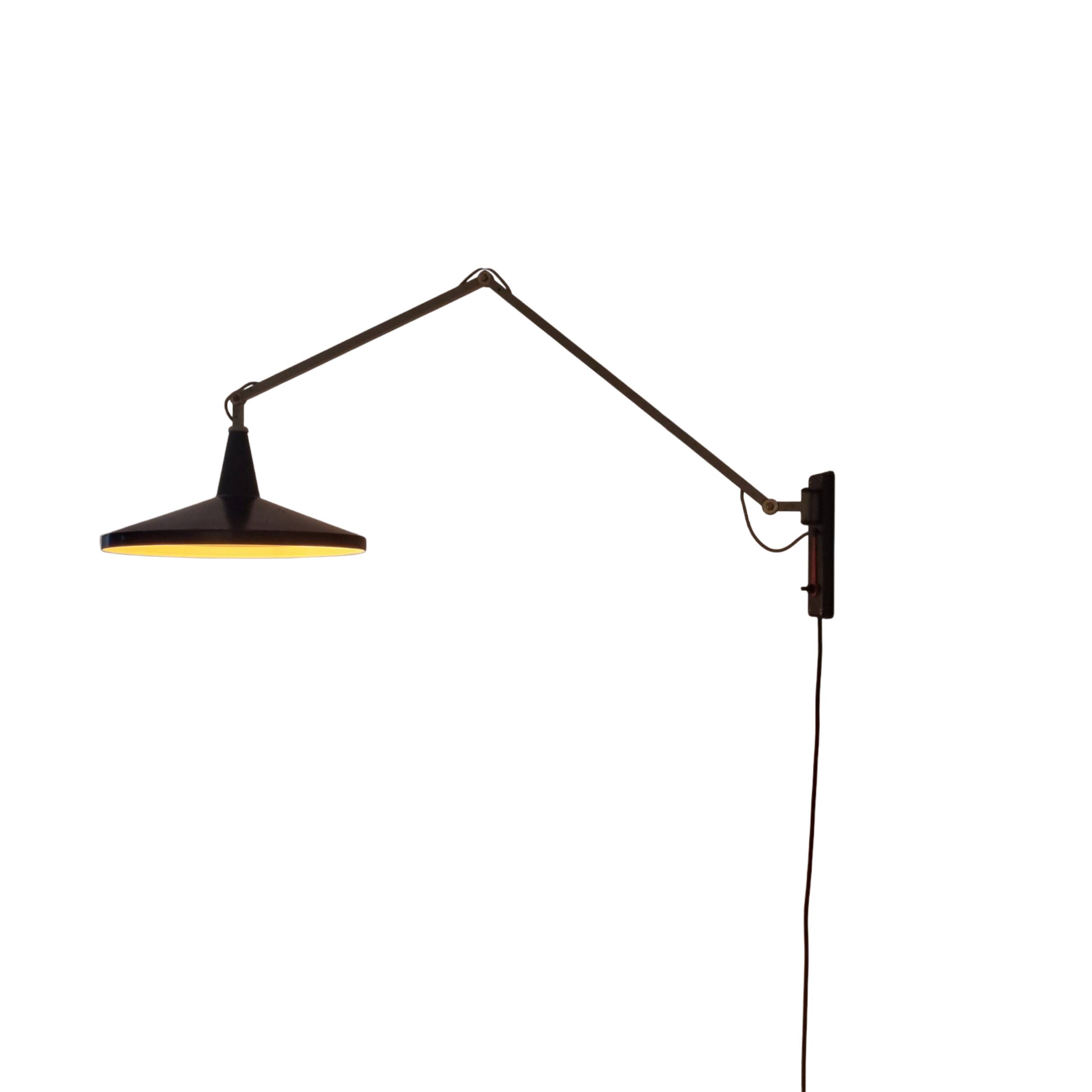 Wim Rietveld for Gispen 4050 'Panama ' lamp in Black, 1955