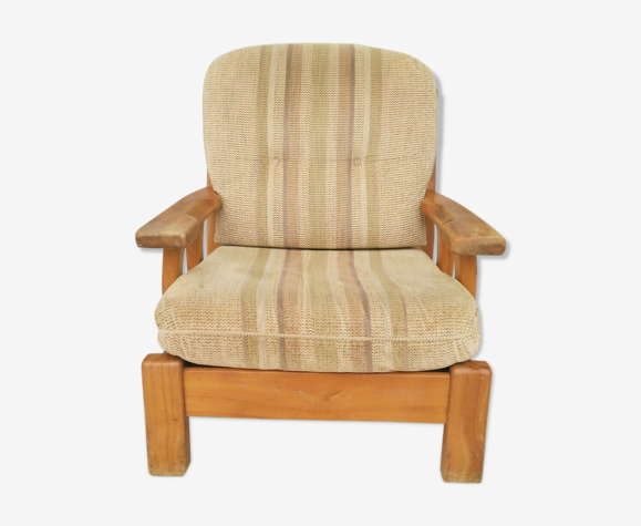 Fauteuil vintage en orme blanc