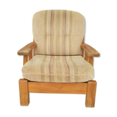 Fauteuil vintage en orme blanc