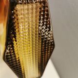 Amber coloured vase in hard pressed glass