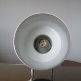 Table lamp in red lacquered aluminum and chromed metal