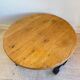 Round coffee table in wood and wrought iron – Rustic 1970s style