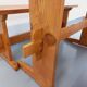 Suite of a table and 2 vintage fir benches from the 60s