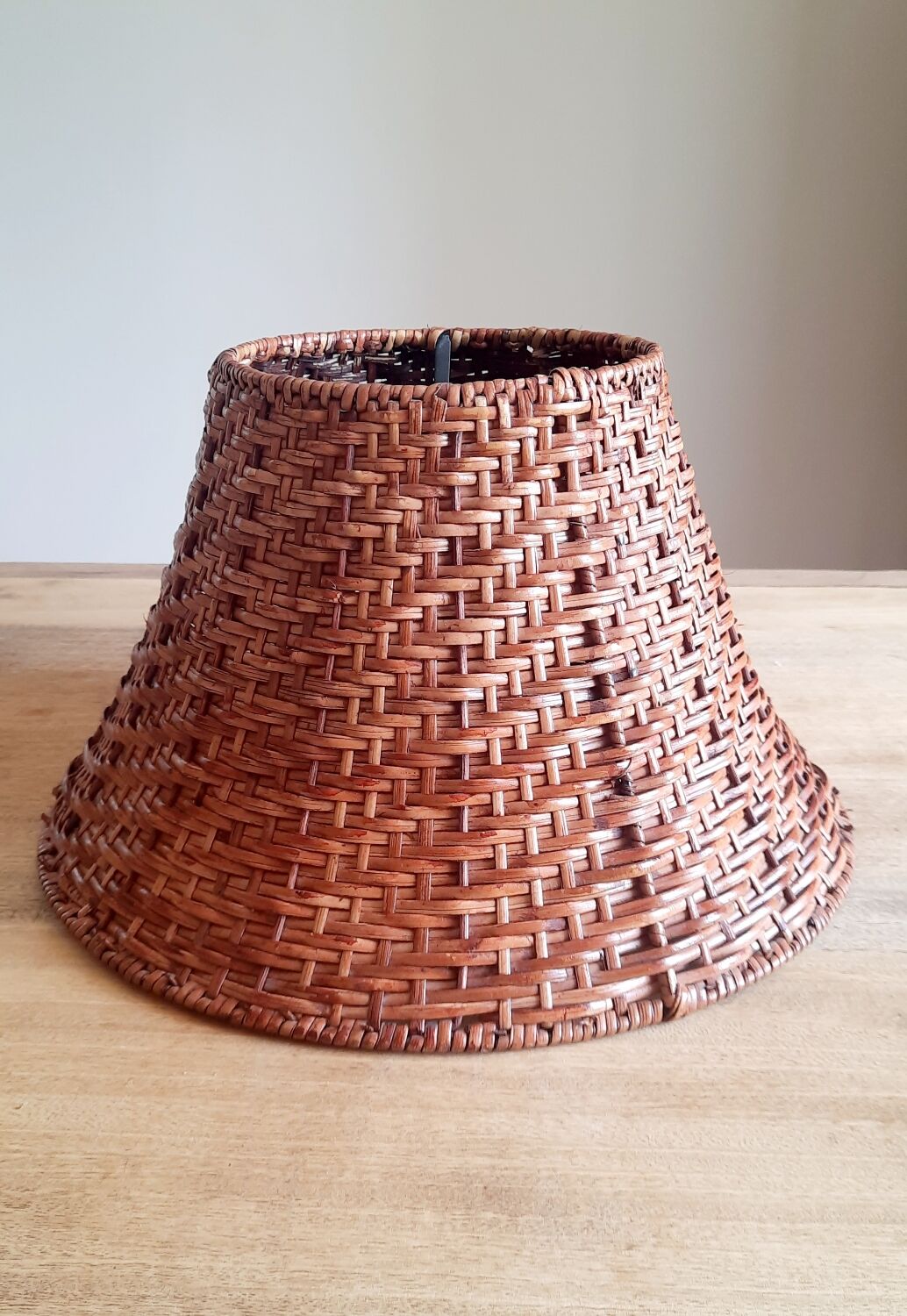 Vintage wicker lamp hat