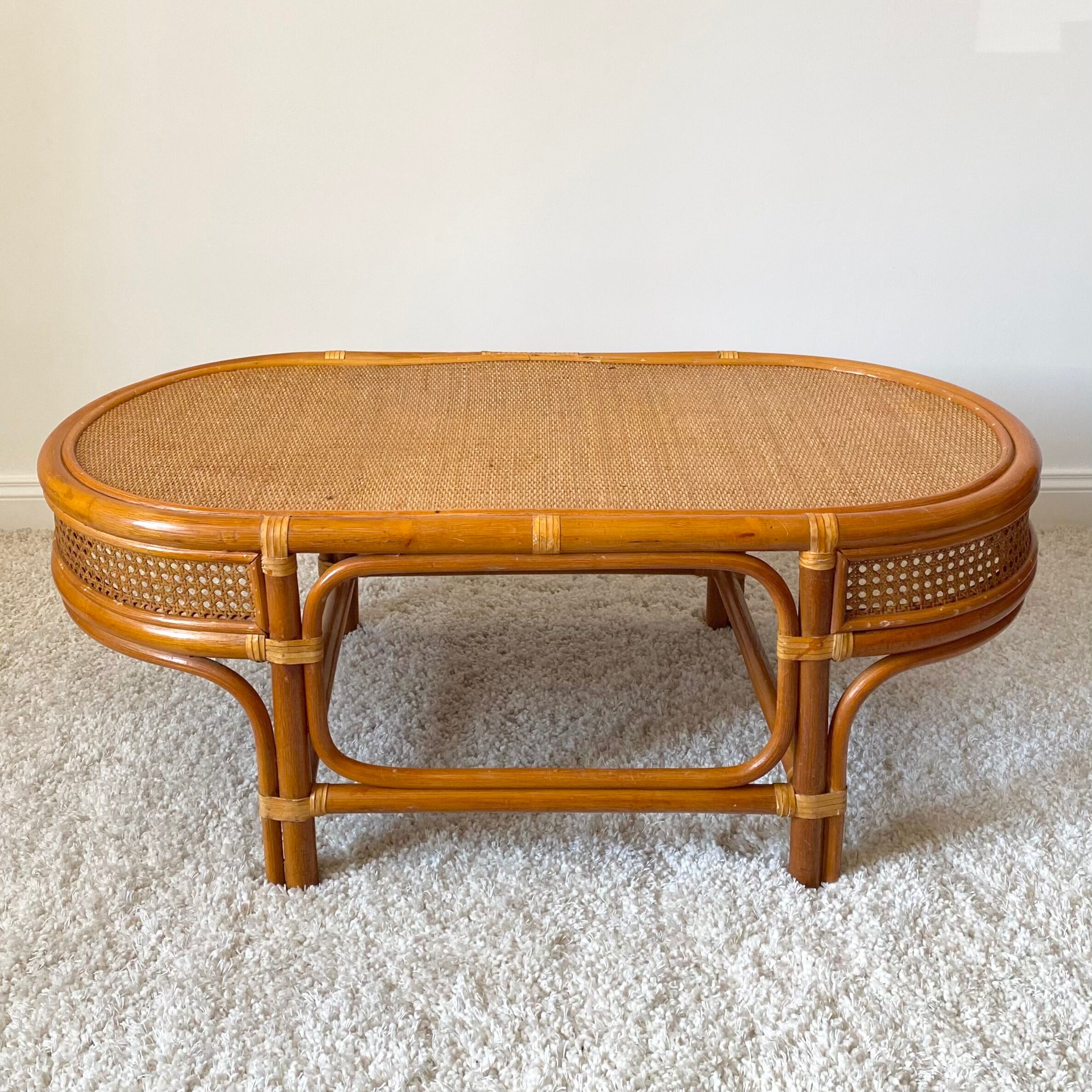 Vintage rattan coffee table