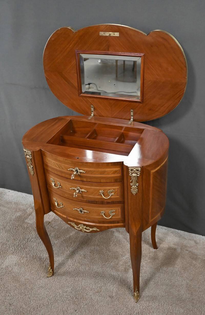 Petite Commode Coiffeuse en Acajou, style Transition – 1940