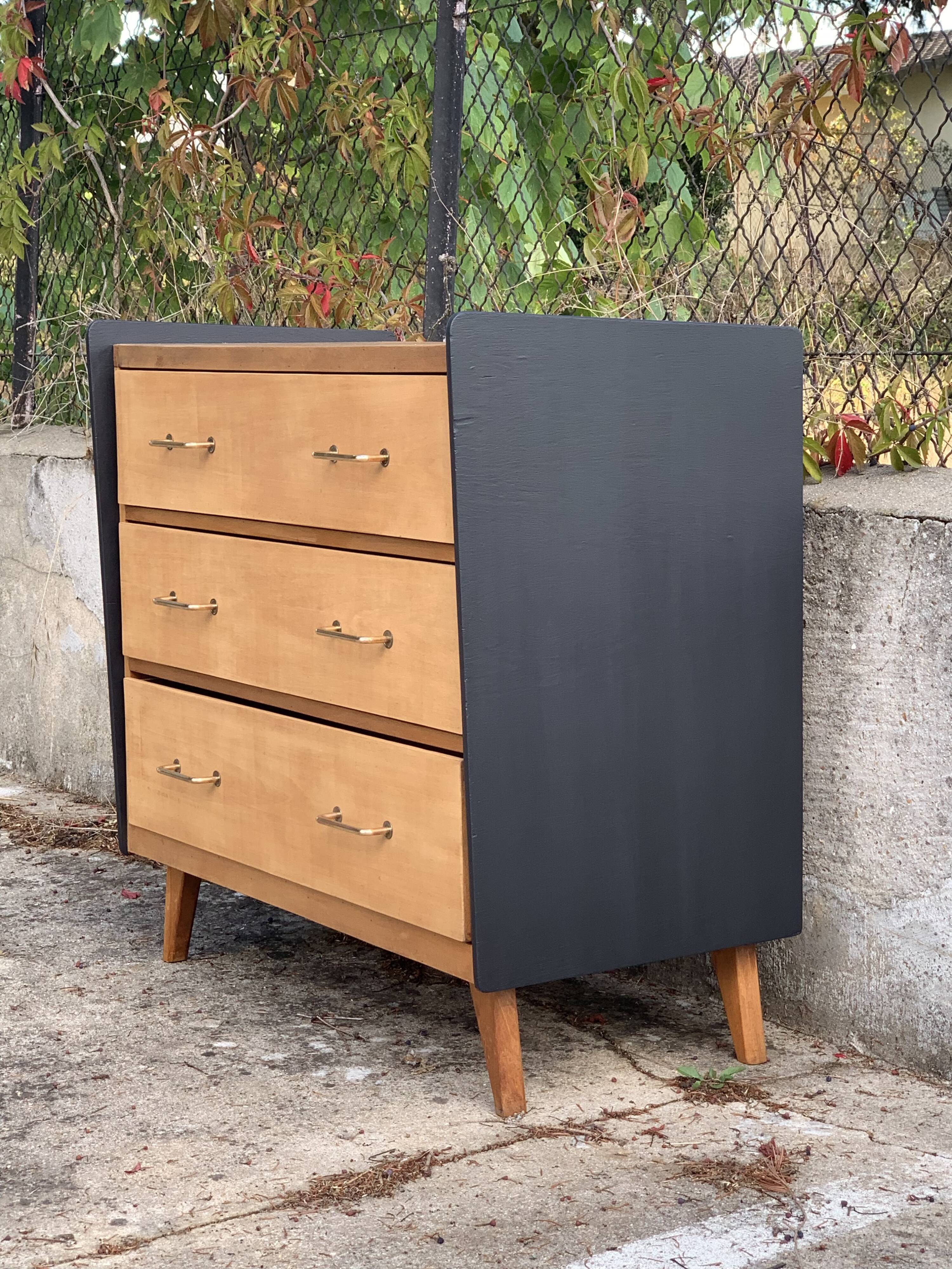 1960 compass foot chest of drawers