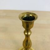 Vintage gold brass candle holder