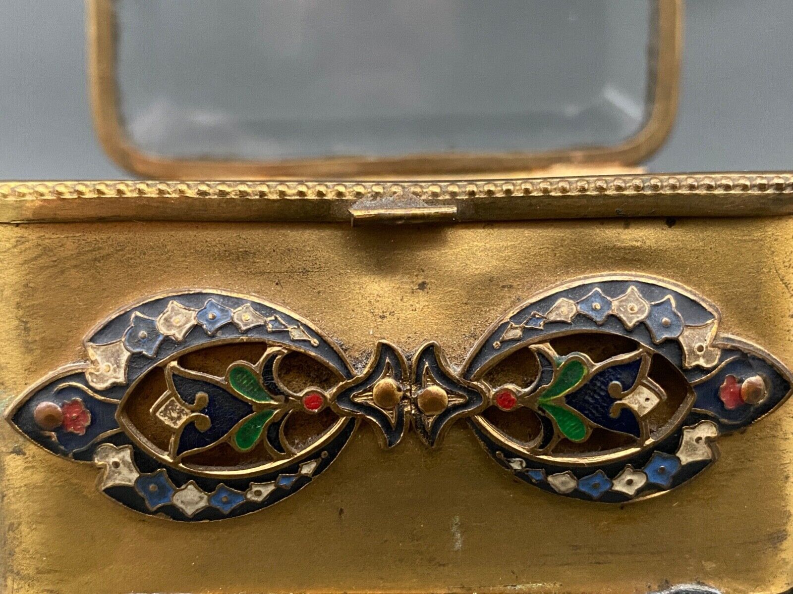 Cloisonné jewel box Napoleon III Faceted glass nineteenth
