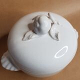 White enamelled ceramic candy box
