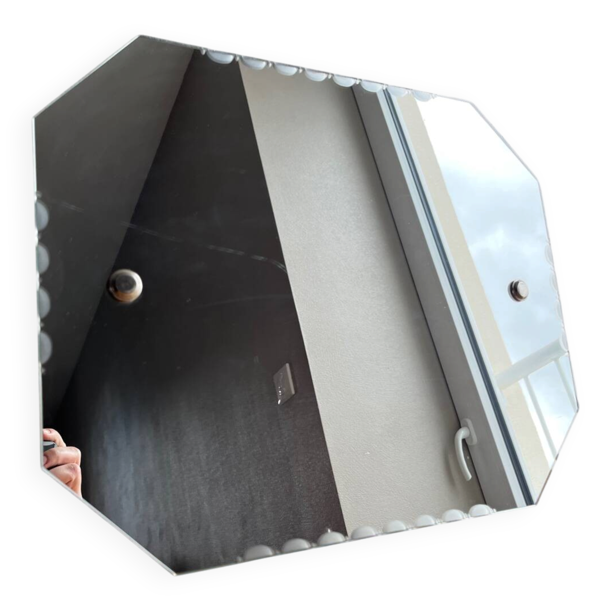 Vintage bevelled mirror 40 x 32 cm
