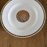 Plat de service ancien en faïence Sarreguemines