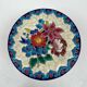 Enamelled faience jewellery box Longwy floral decoration