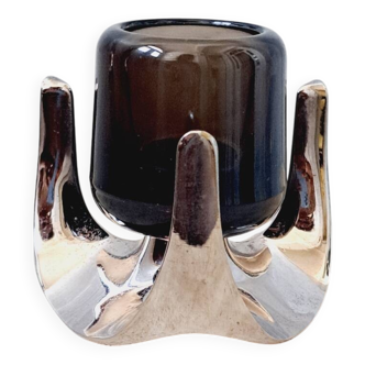 Space Age chrome candle holder by Stoffi & Nagel