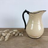 Old pitcher beige and black Lunéville