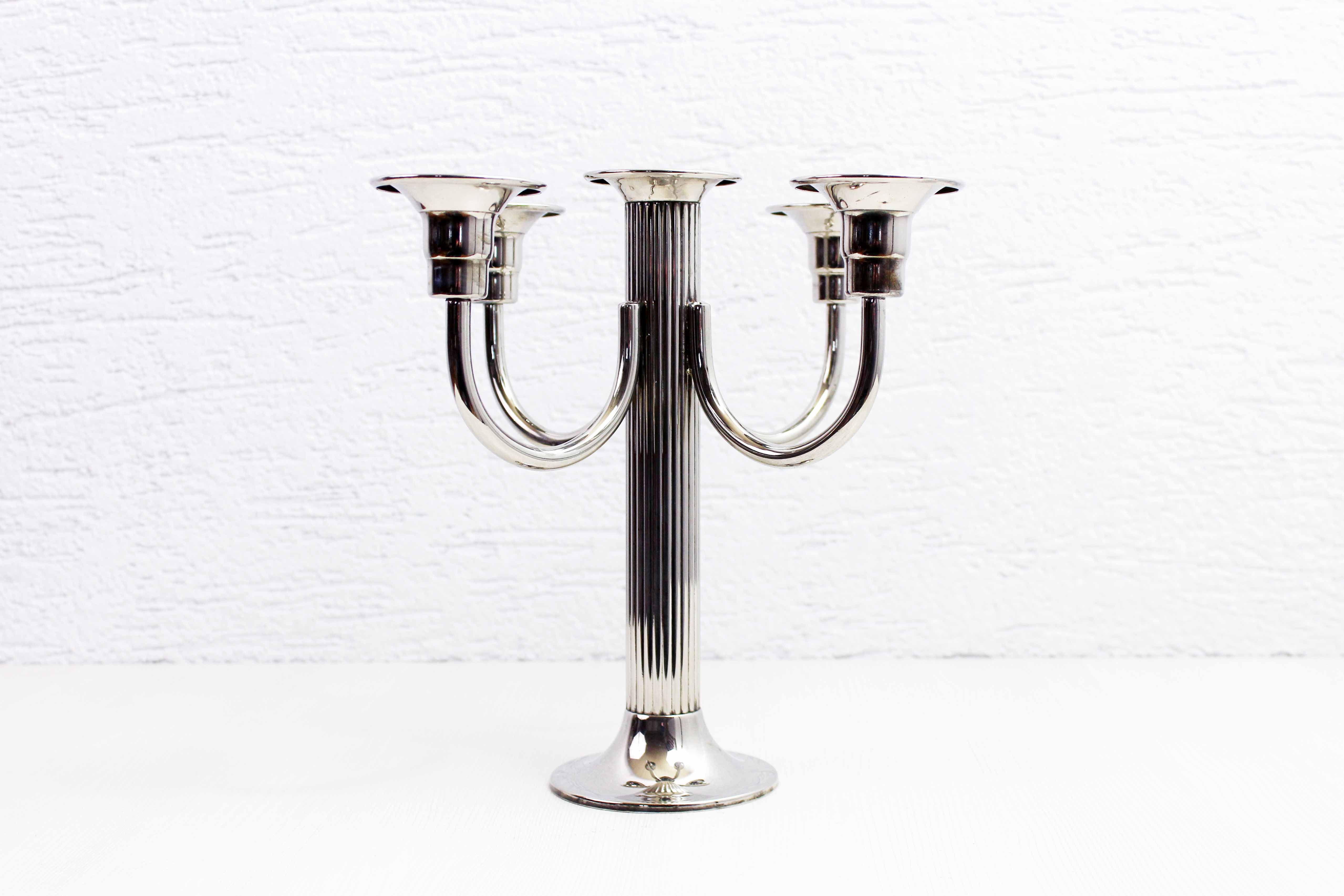 Silver metal candlestick