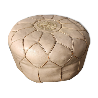 Vintage leather pouf