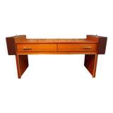 Mini enfilade teck et tissu, 2 tiroirs