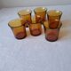 6 Vintage Amber Water Glasses. DURALEX