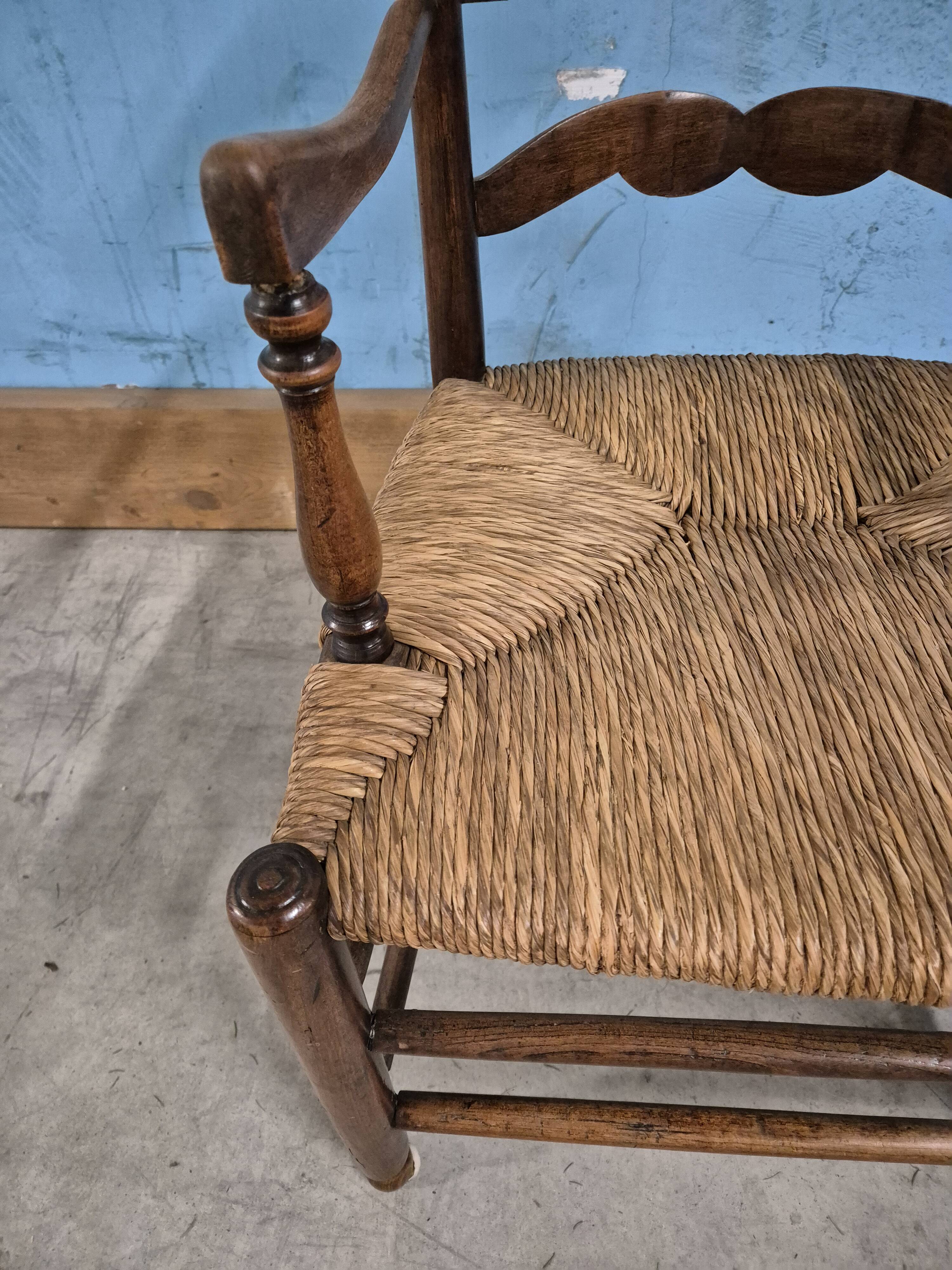 Armchair with straw seat