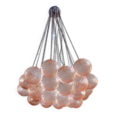 Lustre contemporain à sphères en verre de Murano rose "Ballotton" par SimoEng