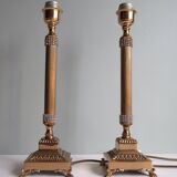 2 pieds de lampe laiton années 1970