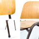 Lot de 3 chaises empilables Mid Century Chaise d'école Industrie Bois Métal Marron Vintage Rétro Cha