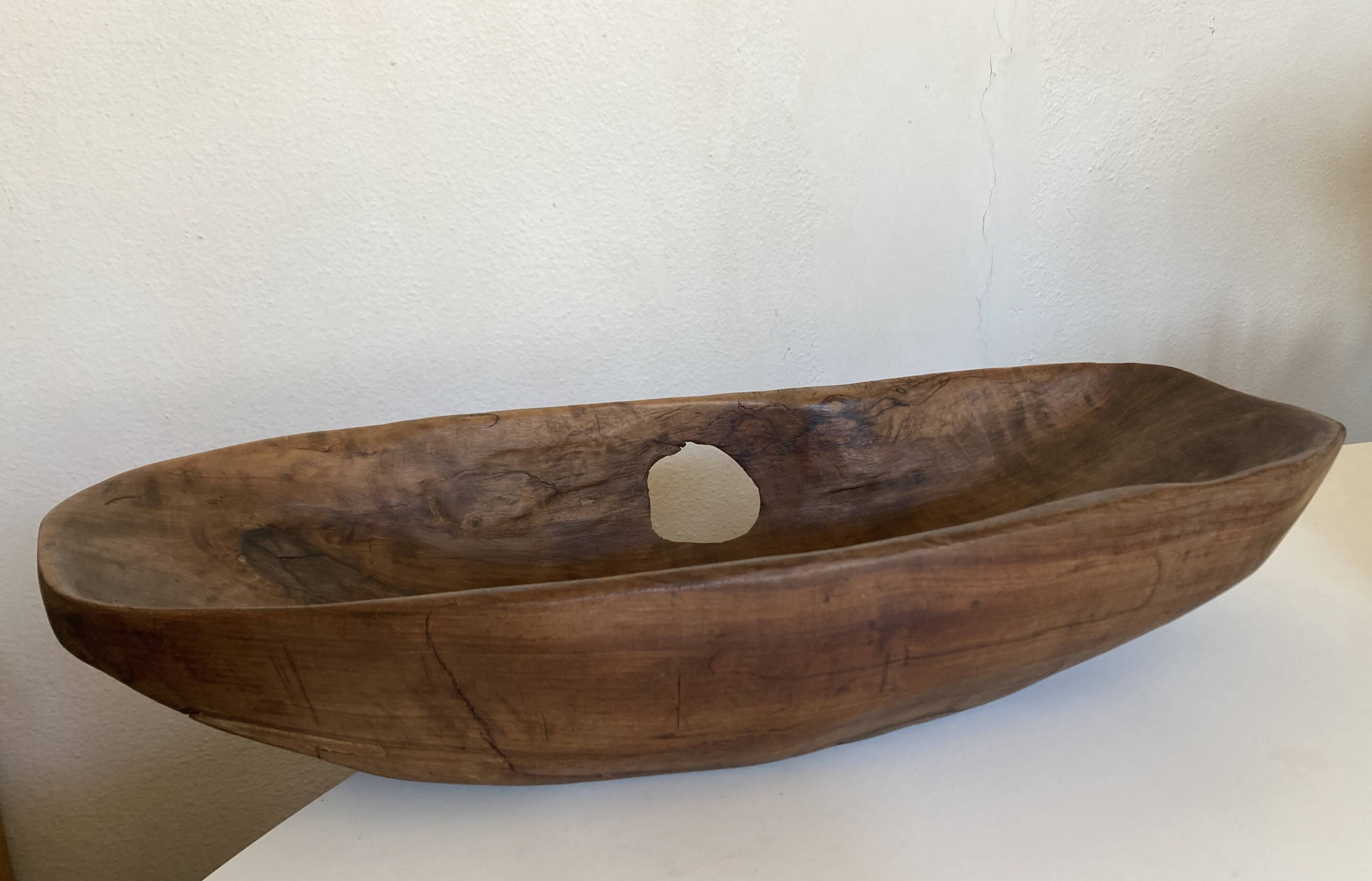 XXXL walnut wood carved centre table 1960 monoxyle