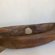 Coupe centre de table XxXL en bois de noyer creusé 1960 monoxyle