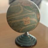 Vintage glass and metal world map for Perrina, circa 1960