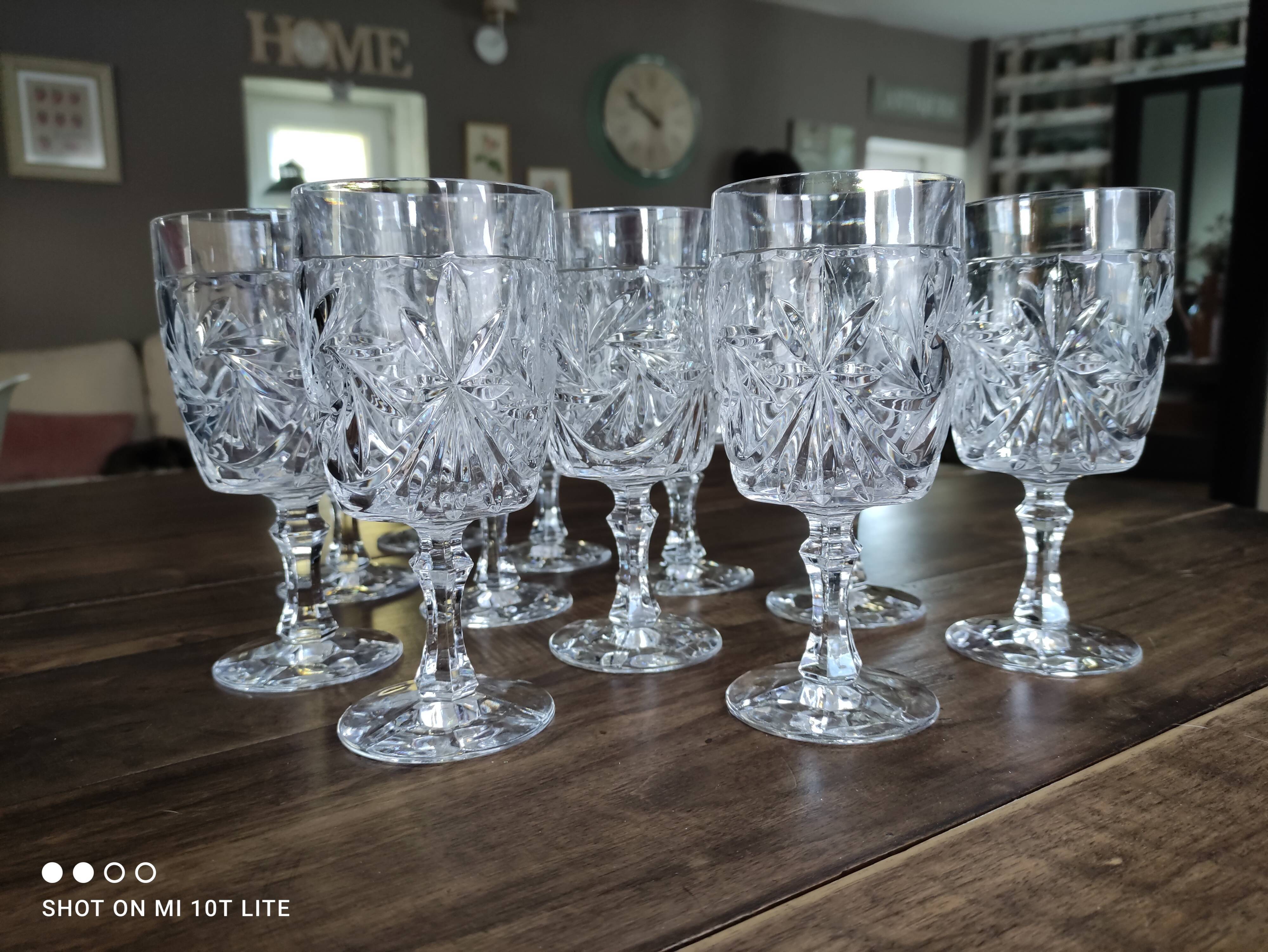 Set of 11 glasses in chiseled ancient rock crystal