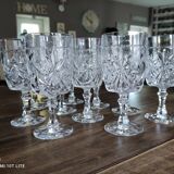 Set of 11 glasses in chiseled ancient rock crystal