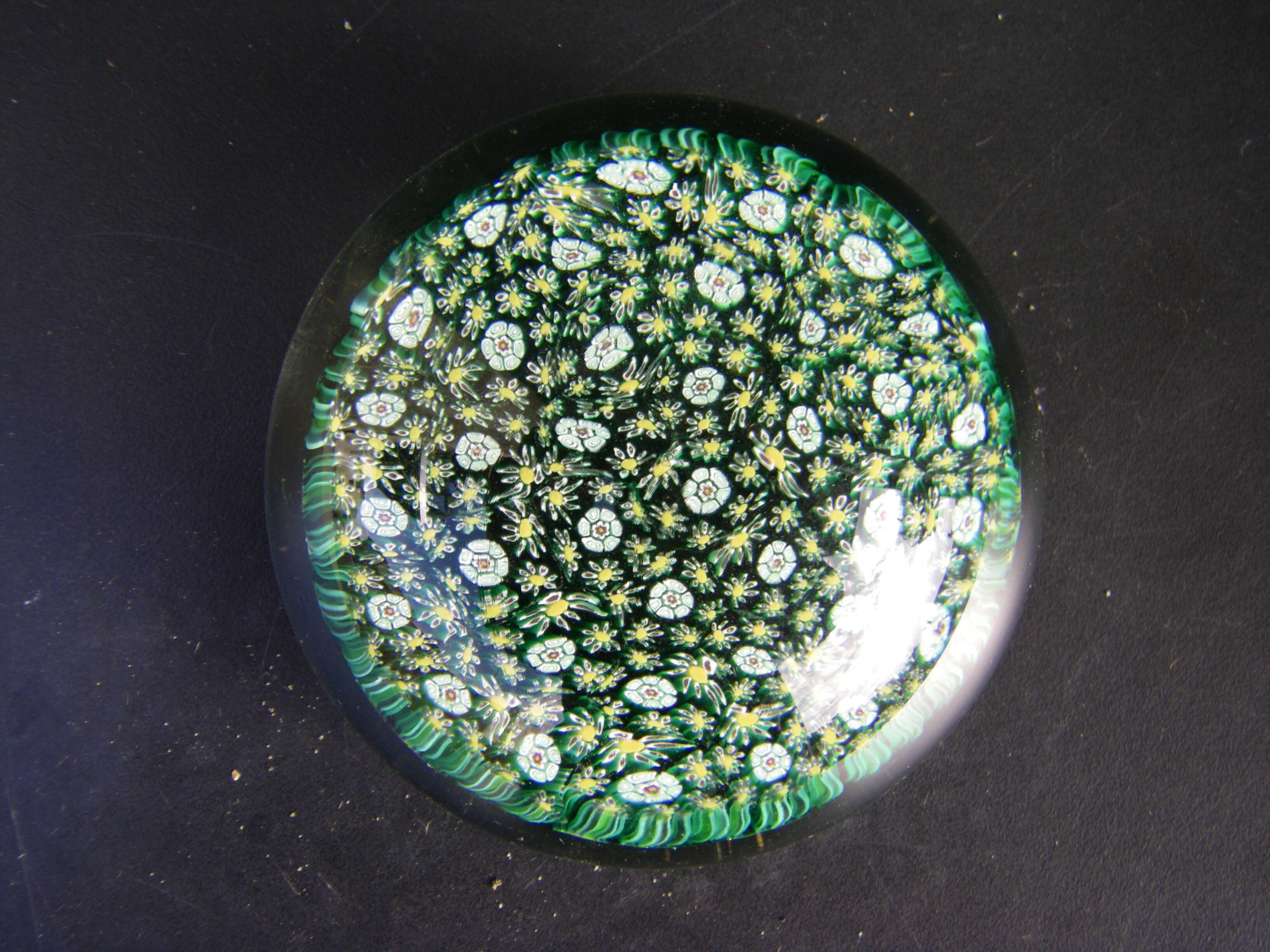 Murano millefiori paperweight sulphide