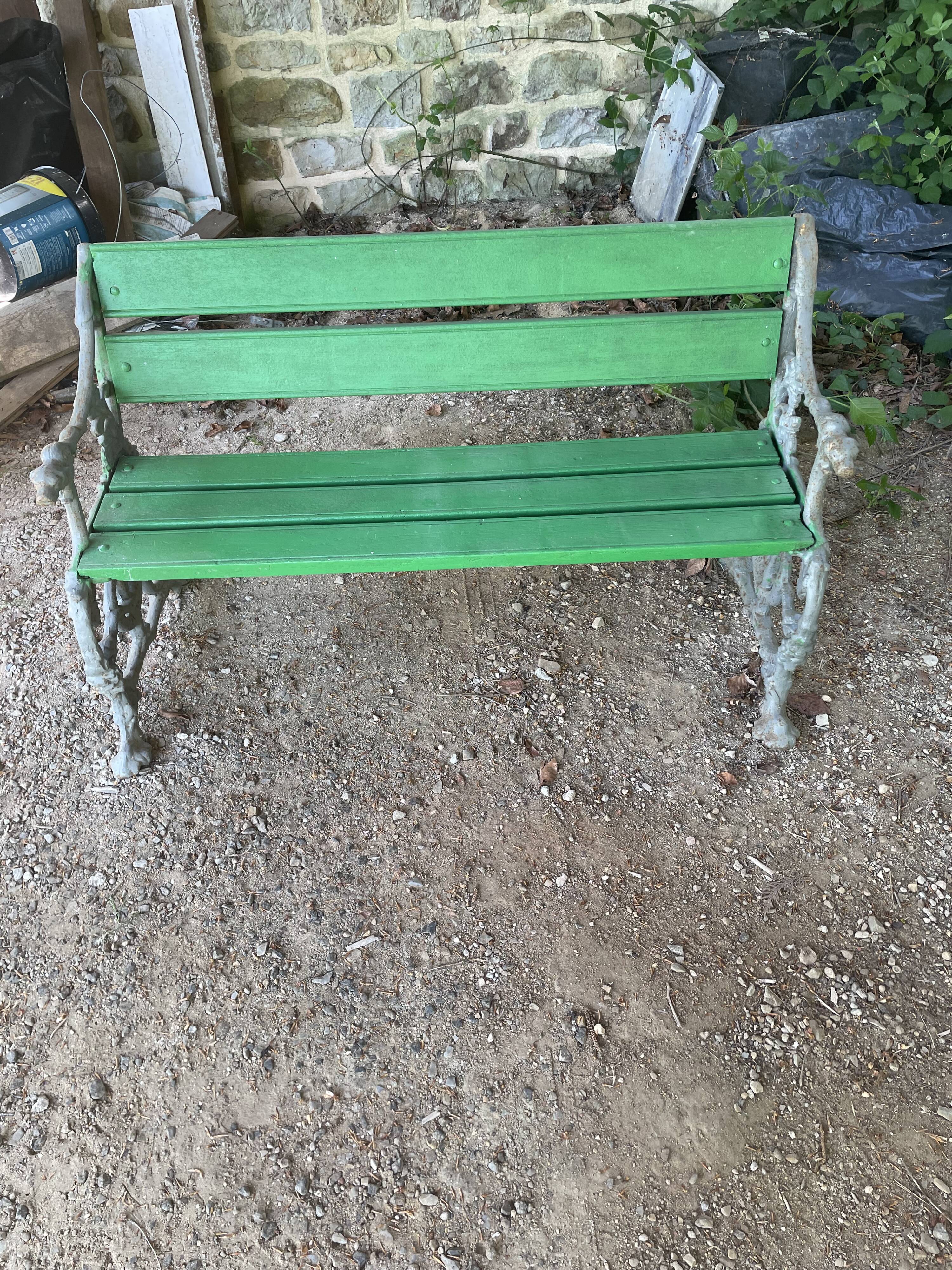 Antique Coalbrookdale style bench