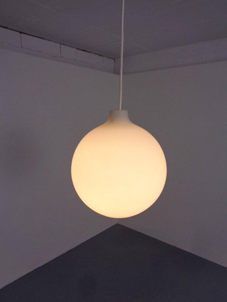 Opaline Glass Satellite Pendant Lamps by Vilhelm Wohlert for Louis Poulsen, 1960s, Set of 2