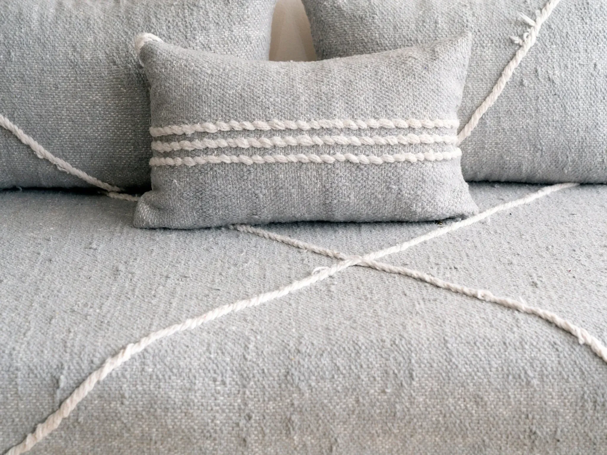 Light grey Moroccan floor sofa cover