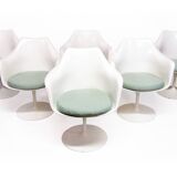 Ensemble de table à manger et six chaises Space-Age Tulip des années 1970 par Eero Saarinen pour Knoll
