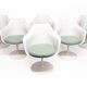 1970s Space-Age Tulip Dining Table & Six Chairs Set by Eero Saarinen for Knoll